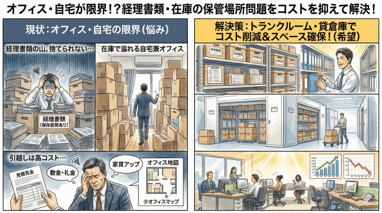 知らなきゃ損】オフィス移転は年間数百万の赤字!? 荷物と固定費を削る 