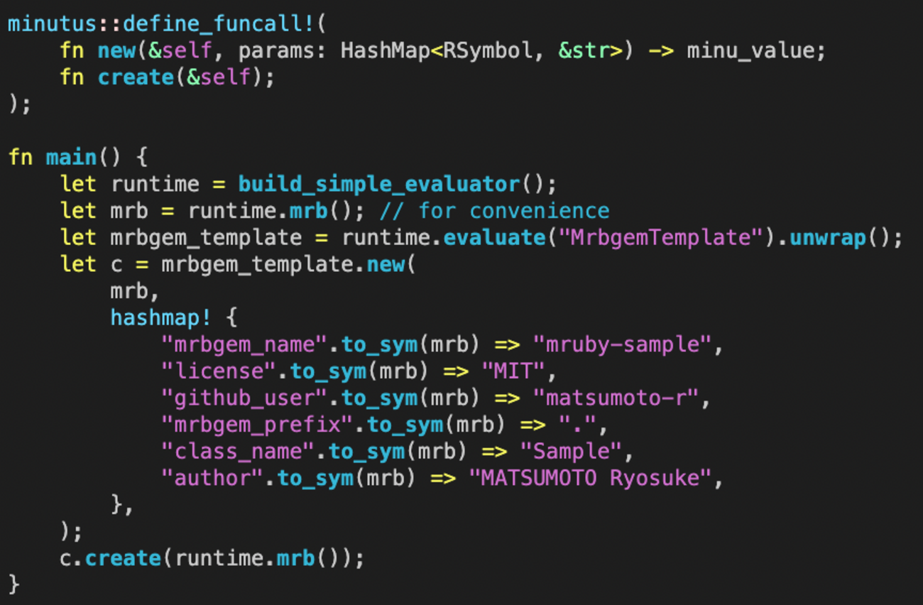 Minutus という mruby の Rust バインディングを作った - さんちゃのblog
