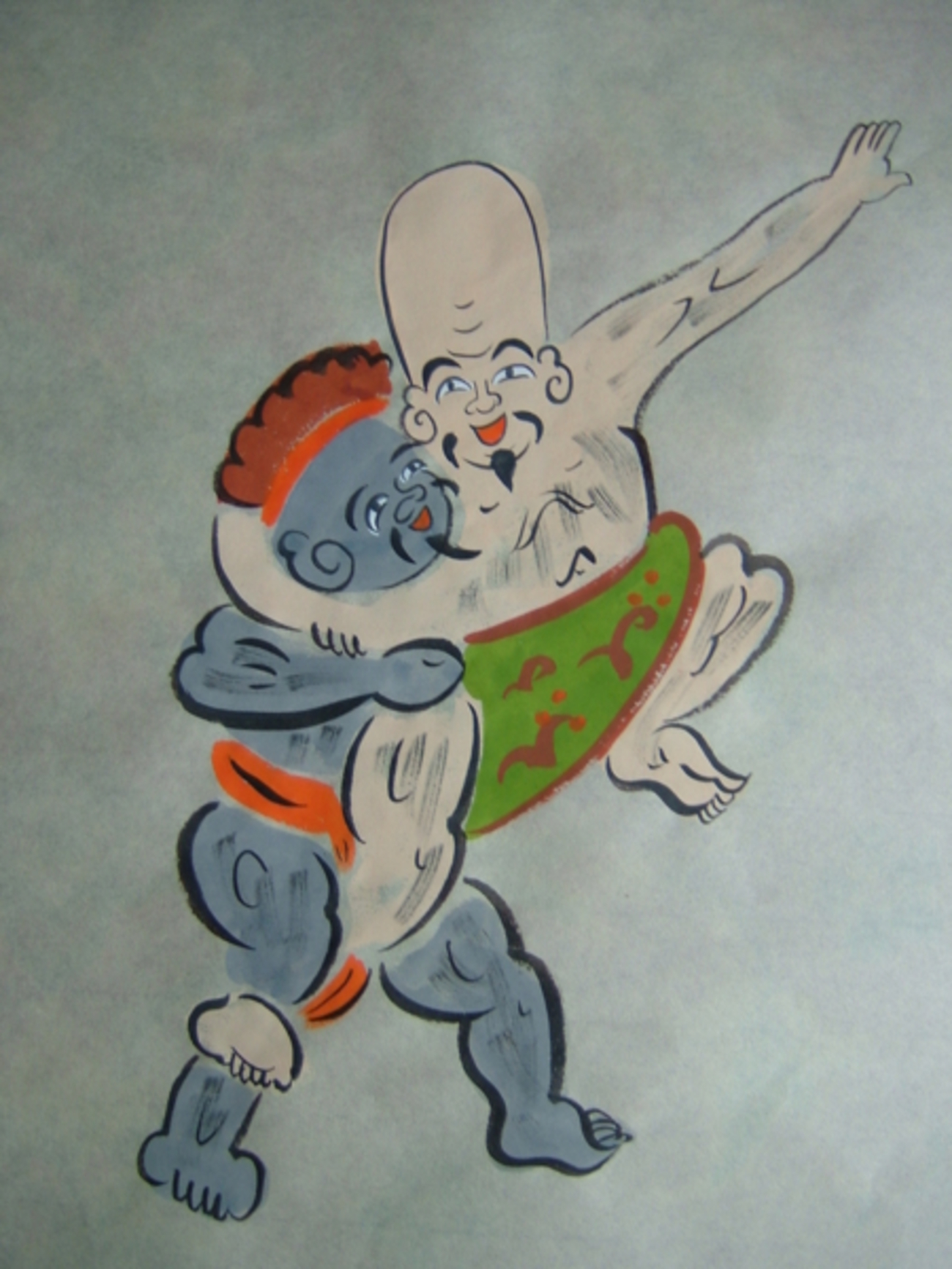 模写大津絵、大黒外法の相撲 backend=imagemagick;version=1;