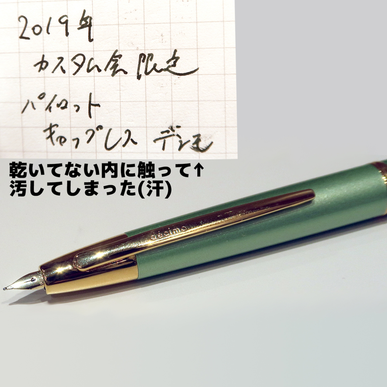 2019年のキャップレス限定色メタリックグリーン細字が手帳のお供に 