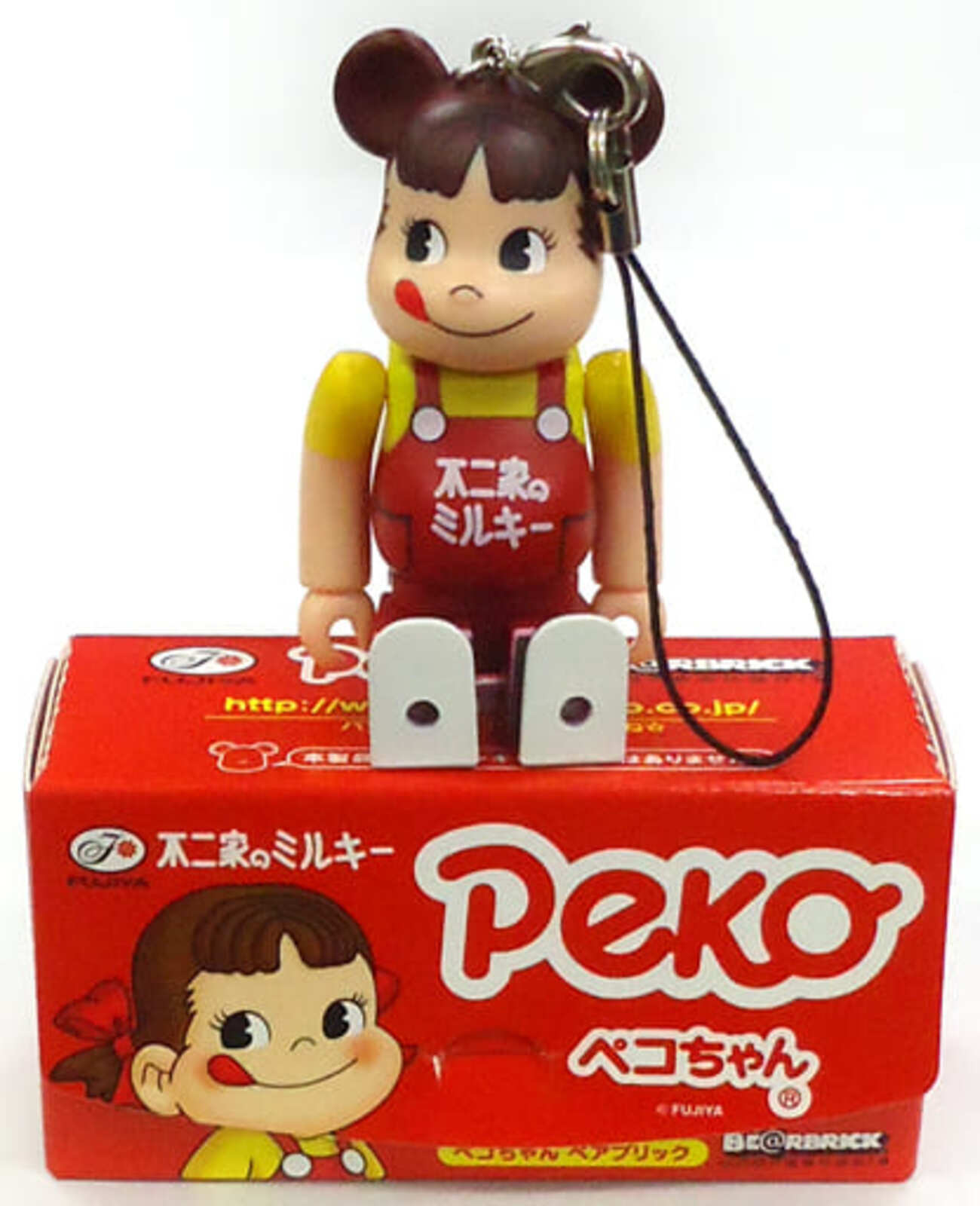 ストラップ(キャラクター)　ペコちゃん BE＠RBRICK-ベアブリック- ストラップ 「不二家」 ミルキー60周年記念グッズ backend=imagemagick;version=1;