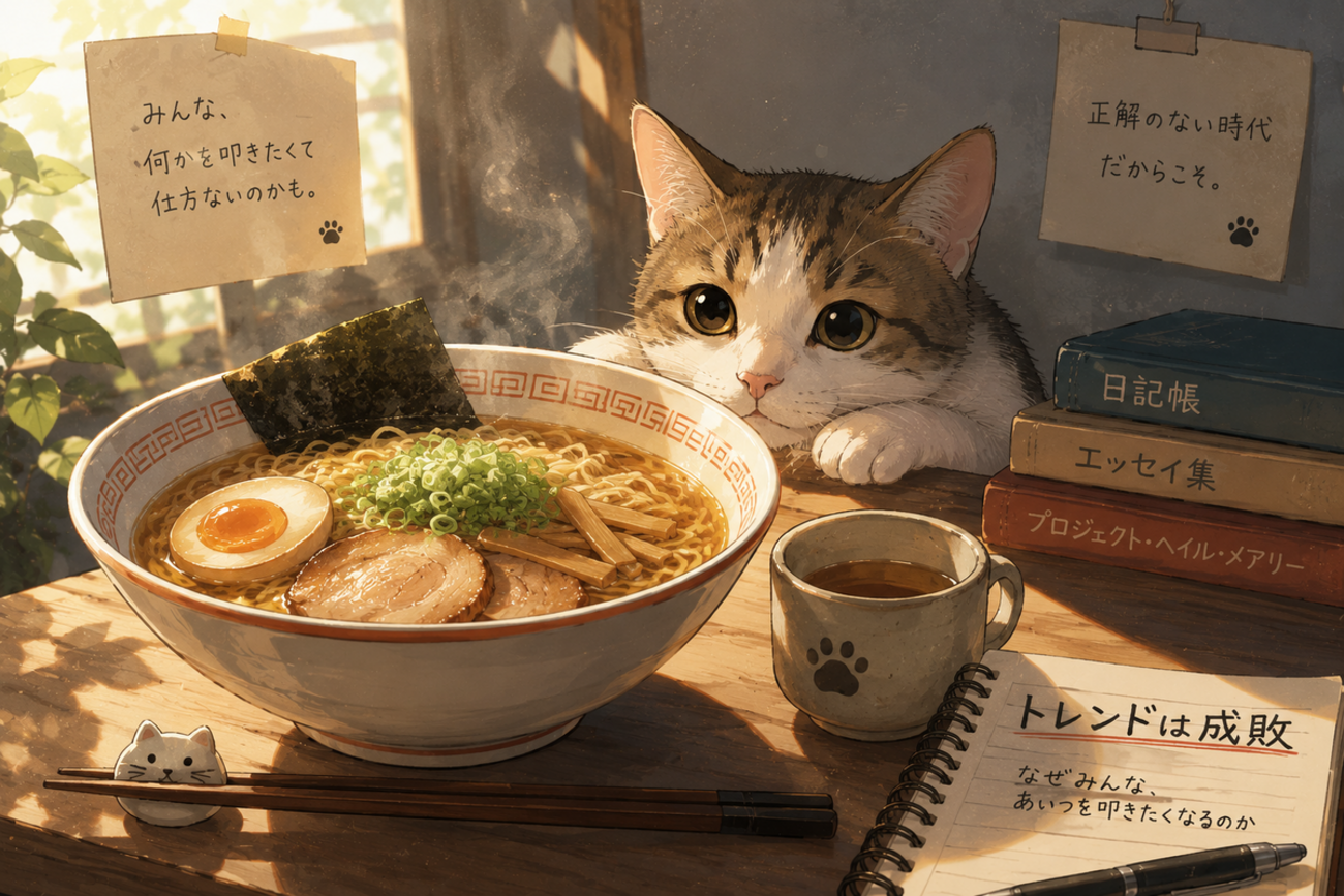 今読まれる「ネタ」って何だろう。少なくとも猫とラーメンの話はみんな読むはず。 - あのにますトライバル