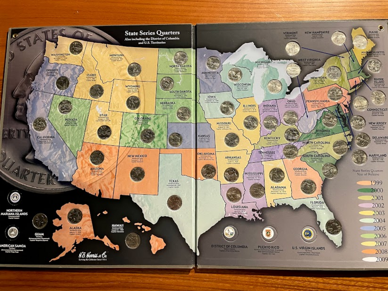 アメリカ合衆国50州の25セントを集めた、Quarters Collection