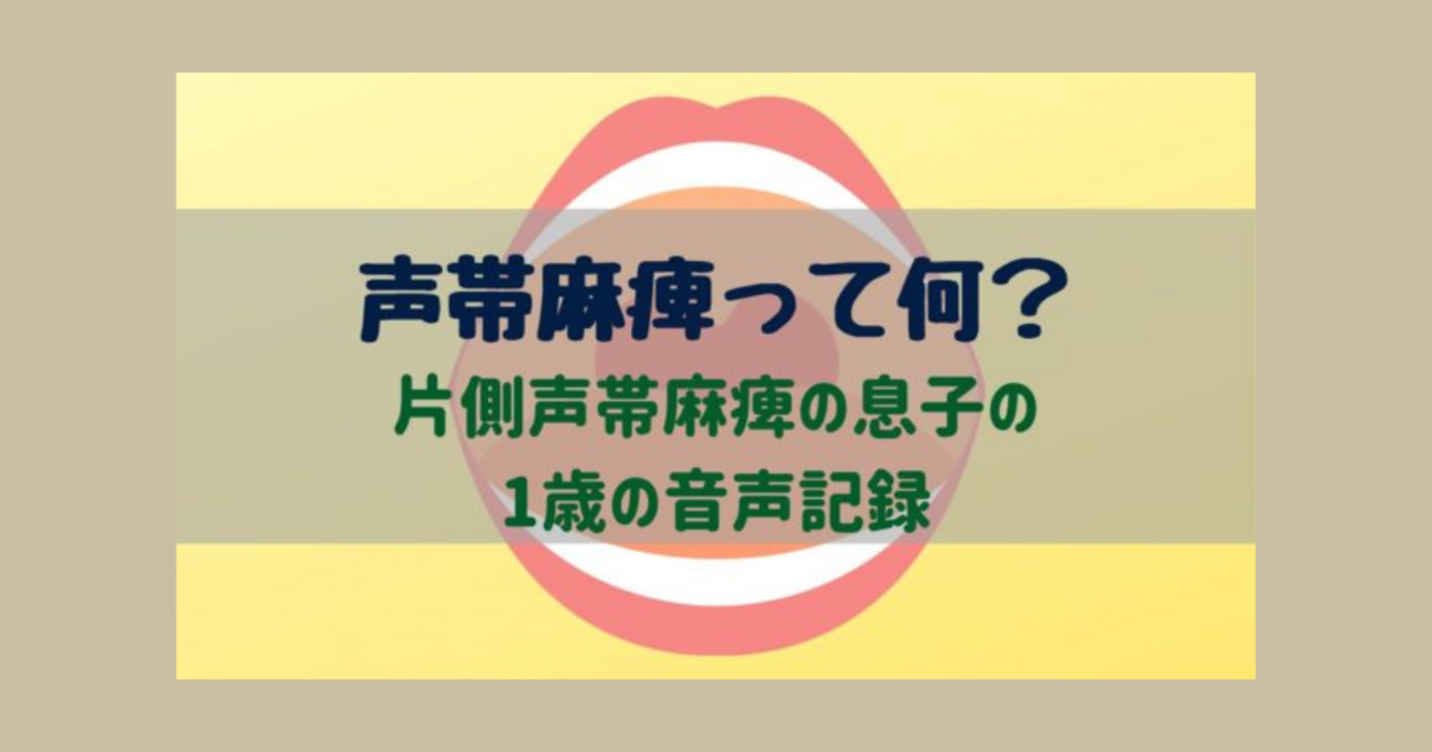反回神経麻痺の原因と症状。赤ちゃんで声帯麻痺の声の記録 - ウチの息子は心臓病