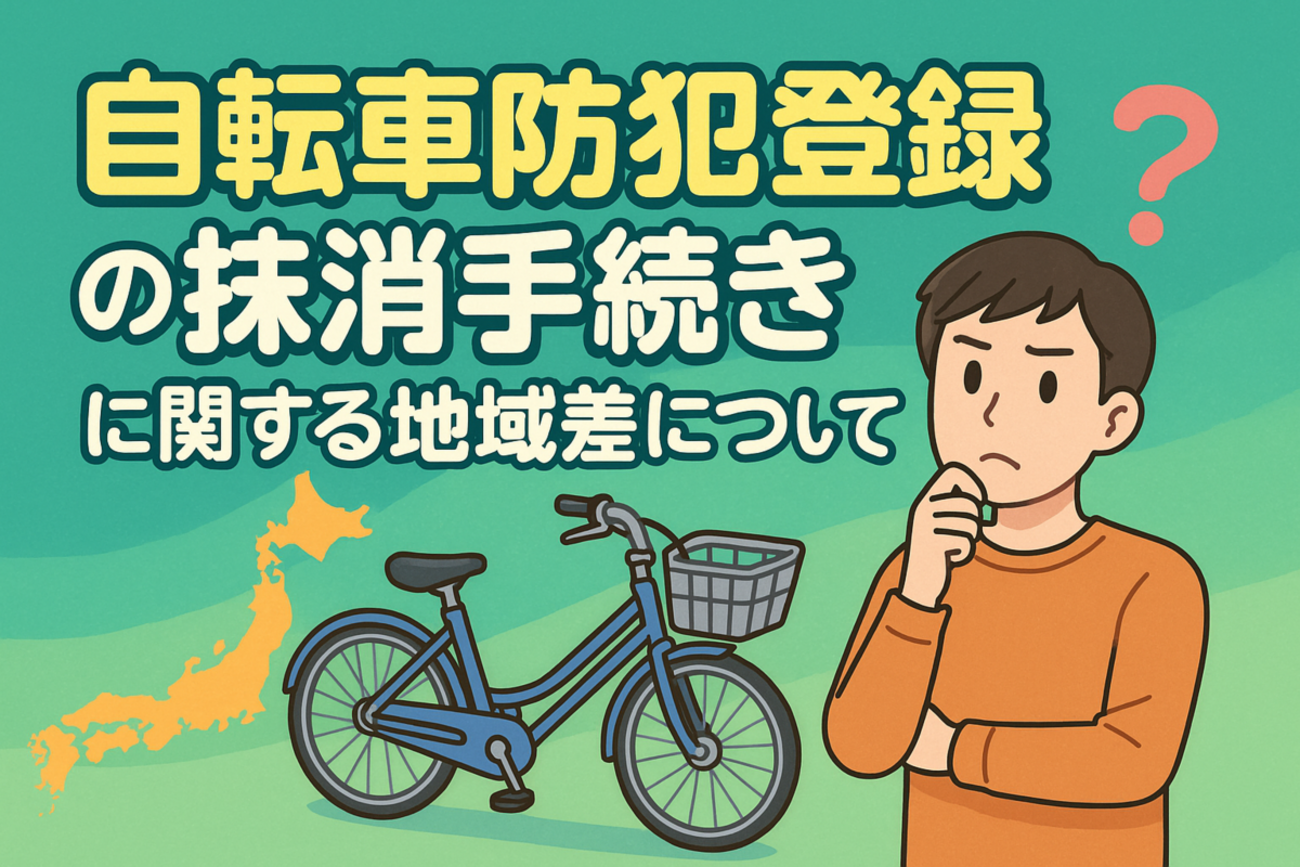 自転車防犯登録の抹消手続きに関する地域差について - しょぼ輪