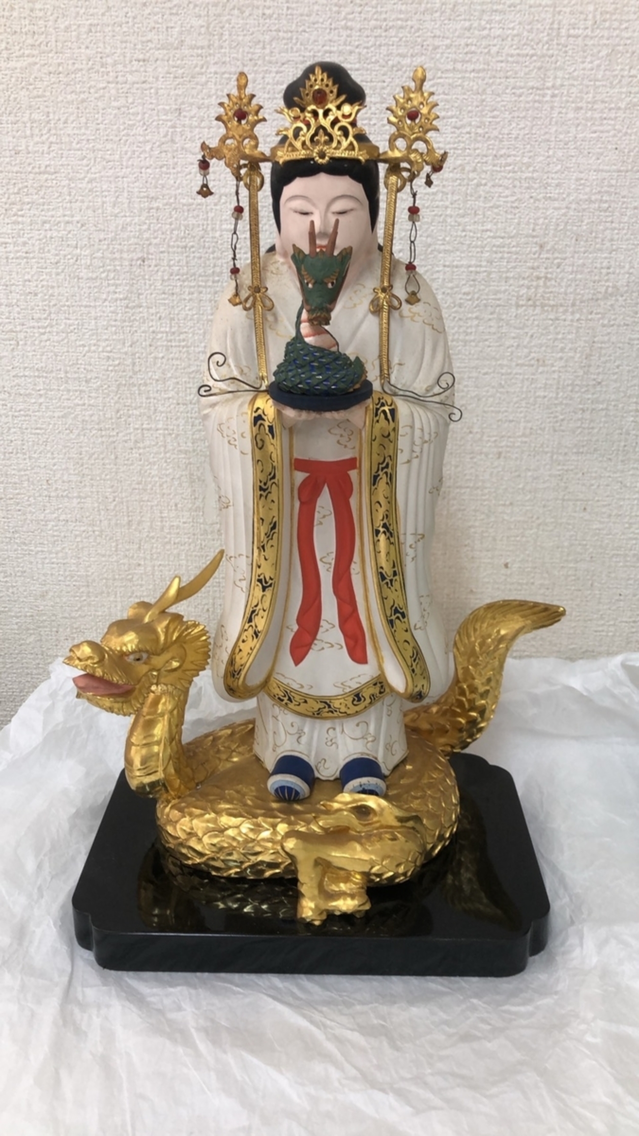 決算大特価中　希少仏像★柘植 白山大権現7寸立★白山妙理権現 高さ：約38cm 仏像☆柘植 白山大権現7.0寸立☆白山妙理権現 高さ：約38cm | お