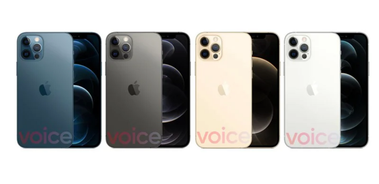 iPhone12 Proの公式画像がリークか、ブルー・ゴールド・グラファイト 