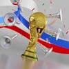 サッカーW杯初日の試合でレインボーフラッグが翻る