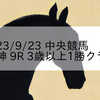 2023/9/23 中央競馬 阪神 9R 3歳以上1勝クラス
