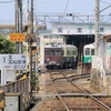 琴電レトロ電車特別運行前日23号と300号は