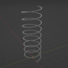 Blender PythonAPIのsin,cosで螺旋を作る