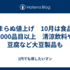 止まらぬ値上げ　10月は食品で3000品目以上　清涼飲料や豆腐など大豆製品も