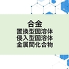 合金と置換型固溶体・侵入型固溶体・金属間化合物について