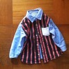 【子供服のリメイク】ボタンダウンシャツ（男の子用）をスモックブラウス（女の子用）に作り替えました