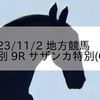 2023/11/2 地方競馬 門別競馬 9R サザンカ特別(C1)
