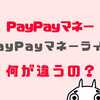 PayPayマネーとマネーライトの違いは？何が違うのか？