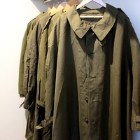 【ヴィンテージ】フランス軍　40年代　ホスピタルリネンコート Deadstock】フランス軍 ホスピタルコート リネンコート シングル