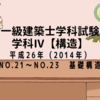 一級建築士試験 構造Ⅳ【平成26年（2014年）No.21～No.23】【基礎構造】