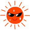 夏の太陽のフリーイラスト素材