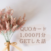 QUOカード1,000円分を無料でゲットした話