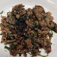 【01/10夜】北海道黒牛交雑牛の大葉混ぜ、脂身が結構多かったんだね：P