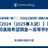 【2024（2025春入試）】第１回進路希望調査～高等学校別