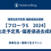 【フローラS　2024】出走予定馬･偏差値過去成績