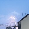 三越本店屋上へハイボールを飲みに行ってみた。雷雲が近くてビックリ。（日本橋室町）