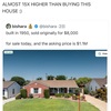 1950年に8000ドルで建てられた家が、今日では110万ドルで売りに出されている。 もし同じ8000ドルをS&P 500に投資していたら、今頃1640万ドルに