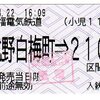 京福電鉄 乗車券 北野白梅町→210円