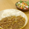 春キャベツと金時豆のキーマカレー