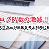 ブログPV数の激減！！弱小ブロガーが原因を考え、対処に挑む！！！