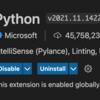 Configured debug type "python" is not supported for VS Code の解決
