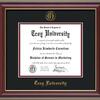 Troy University Diploma Frame - Cherry Lacquer - w/Embossed Troy Seal & Name - Black Suede on Gold mat