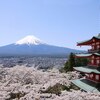 富士河口湖の桜と富士パノラマ台からの風景