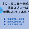 【ワキガにヌーラビオ】消臭スプレーは効果なしって本当？