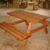 テーブルベンチ一体型ガーデンテーブル、テーブル幅６５ｃｍに拡幅