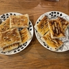 うに風味パスタとアップルパイ
