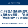 ⚖️ 2025年度介護保険制度改正の動向と具体的な影響： 「負担増」と「地域包括ケア」の狭間で