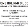 イタリアの連盟控訴裁判所、ミノ・ライオラ氏らに対する処分取り消しを発表