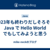 2023年も終わりだしそろそろ Java で Hello World でもしてみようと思う