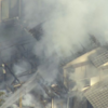 福山市青葉台4丁目付近で住宅建物火災、火事の情報で消防車が消火活動で出動