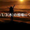 【2019/1/3(木)の相場について】①何が起きたのか？ ②資金はどこに行ったのか？