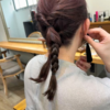 ほんのりラベンダーピンクで叶える艶髪 ×三つ編みアレンジ