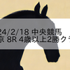 2024/2/18 中央競馬 東京 8R 4歳以上2勝クラス
