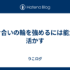 助け合いの輪を強めるには能力を活かす