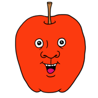 かわいいリンゴ のイラスト