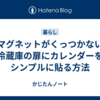 マグネットがくっつかない冷蔵庫の扉にカレンダーをシンプルに貼る方法