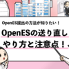 【OpenESの送り直し(再提出)方法】注意点と合わせて解説します！
