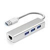 USB 有線LAN 変換 アダプター USB3.0 ハブ 4ポート USB LAN 変換 ハブ USB LAN アダプター イーサネット 5Gpbs 高速伝送 LAN RJ45 コネクタ 拡張 ハブ 軽量 コンパクト(シルバー)